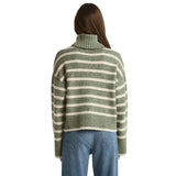 Z Supply 02. WOMENS APPAREL - WOMENS HOODIES|SWEATERS - WOMENS PO SWEATERS Women's Josephine Stripe Sweater PRN PALM GREEN
