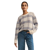 Z Supply 02. WOMENS APPAREL - WOMENS HOODIES|SWEATERS - WOMENS PO SWEATERS Women's Junction Plaid Sweater NAT NATURAL