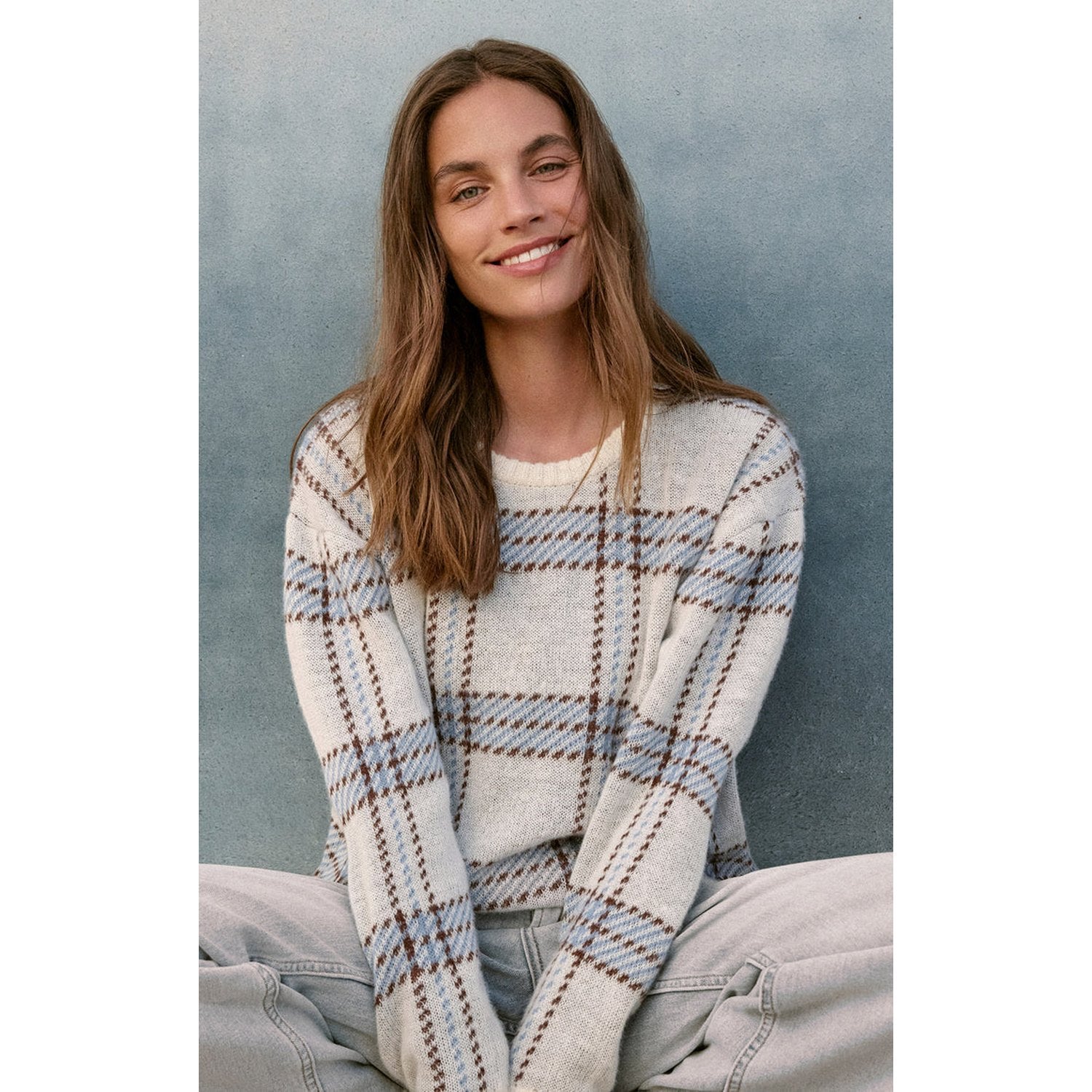 Z Supply 02. WOMENS APPAREL - WOMENS HOODIES|SWEATERS - WOMENS PO SWEATERS Women's Junction Plaid Sweater NAT NATURAL