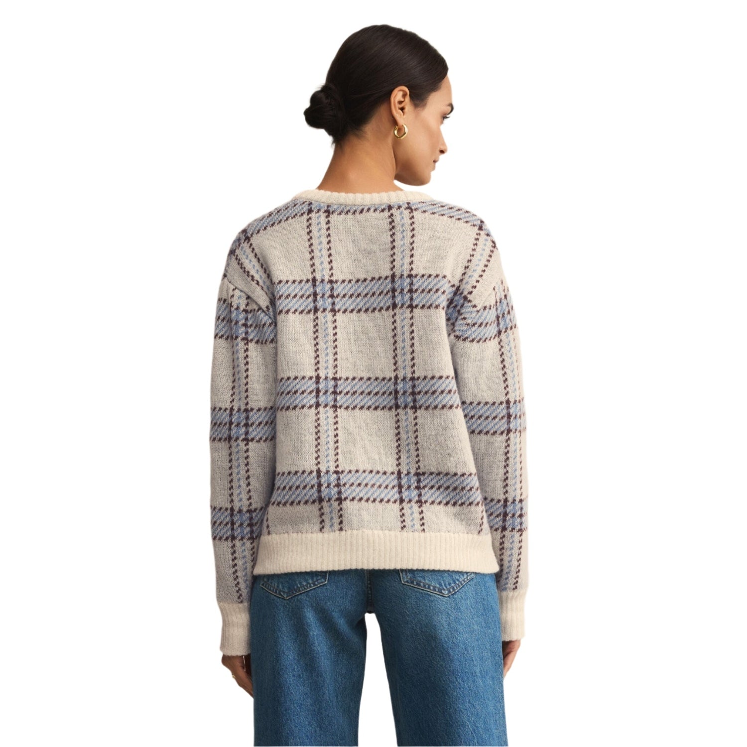 Z Supply 02. WOMENS APPAREL - WOMENS HOODIES|SWEATERS - WOMENS PO SWEATERS Women's Junction Plaid Sweater NAT NATURAL