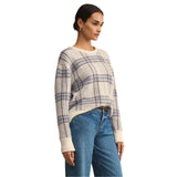 Z Supply 02. WOMENS APPAREL - WOMENS HOODIES|SWEATERS - WOMENS PO SWEATERS Women's Junction Plaid Sweater NAT NATURAL