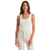 Z Supply 02. WOMENS APPAREL - WOMENS SS SHIRTS - WOMENS TANK CASUAL Women's Koa Sweater Tank WHT WHITE