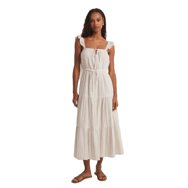 Z Supply 09. W. SPORTSWEAR - W. DRESS-SKIRT Women's La Brisa Dobby Stripe Dress SSN SANDSTONE