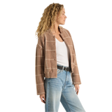 Z Supply 02. WOMENS APPAREL - WOMENS JACKETS - WOMENS JACKETS CASUAL Women's Lex Plaid Bomber Jacket HTP HEATHER TAUPE