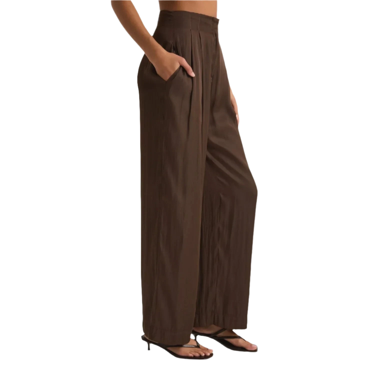 Z Supply 02. WOMENS APPAREL - WOMENS PANTS - WOMENS PANTS CASUAL Women's Lisse Wide Leg Pant DAC DARK CHOCOLATE