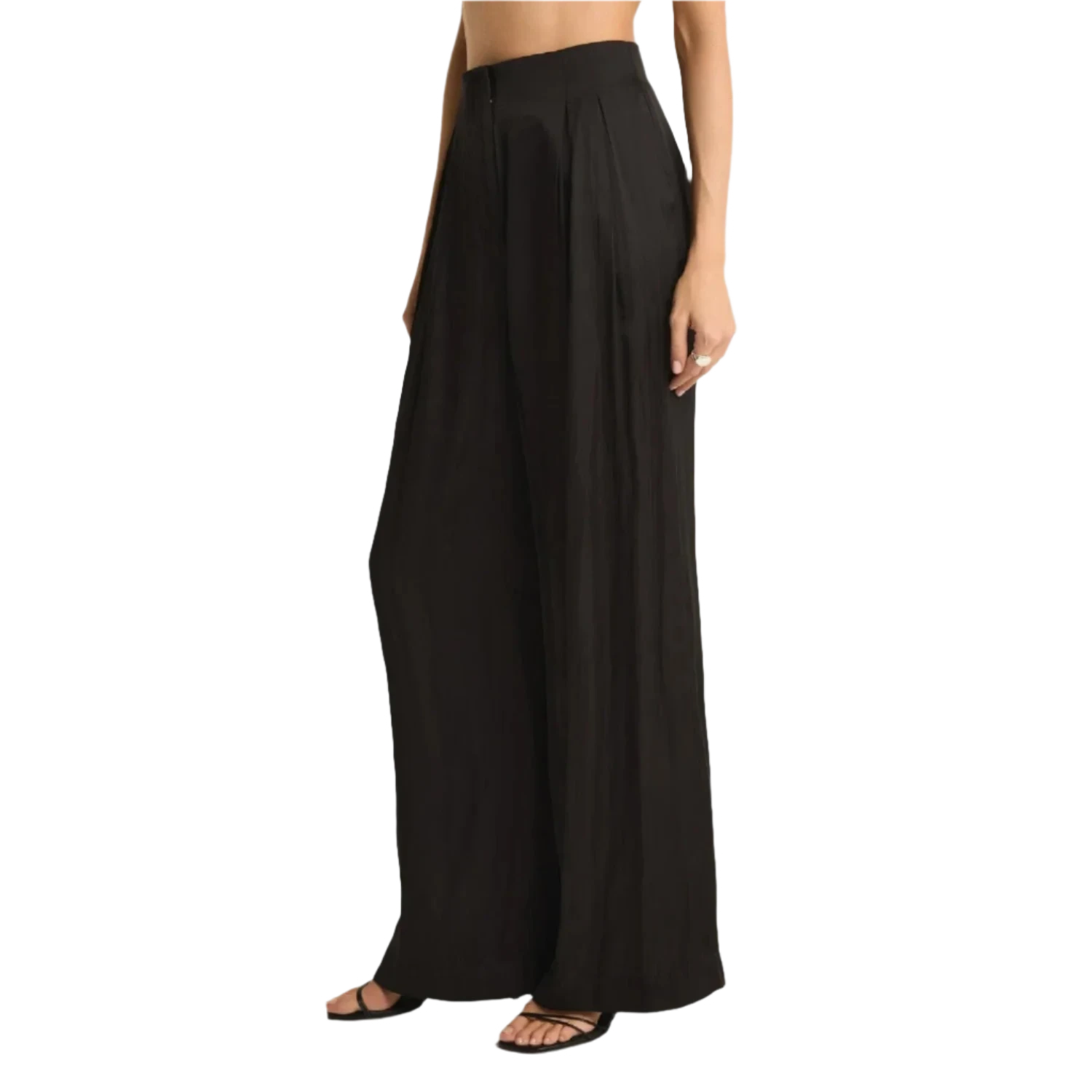 Z Supply 02. WOMENS APPAREL - WOMENS PANTS - WOMENS PANTS CASUAL Women's Lisse Wide Leg Pant BLK BLACK