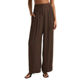 Z Supply 02. WOMENS APPAREL - WOMENS PANTS - WOMENS PANTS CASUAL Women's Lisse Wide Leg Pant DAC DARK CHOCOLATE