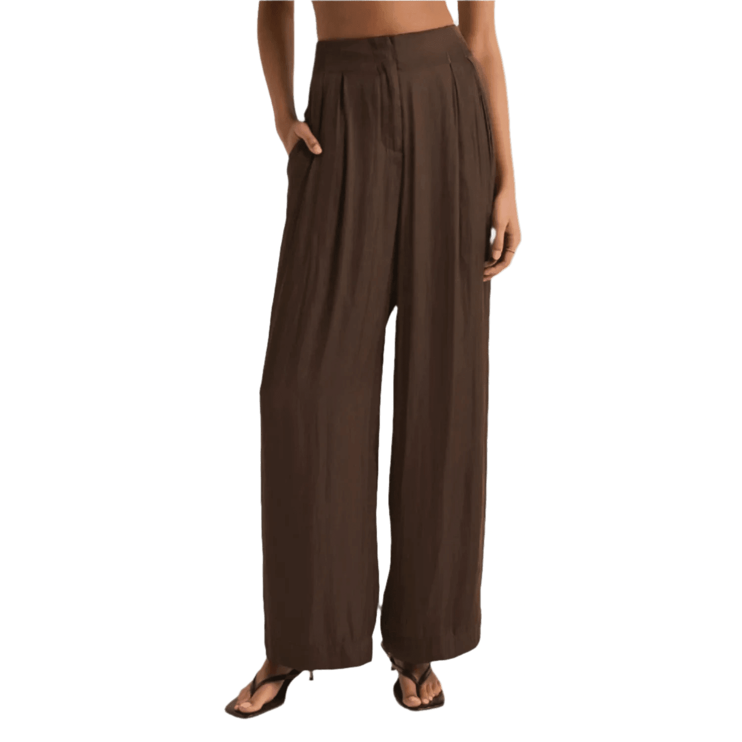 Z Supply 02. WOMENS APPAREL - WOMENS PANTS - WOMENS PANTS CASUAL Women's Lisse Wide Leg Pant DAC DARK CHOCOLATE