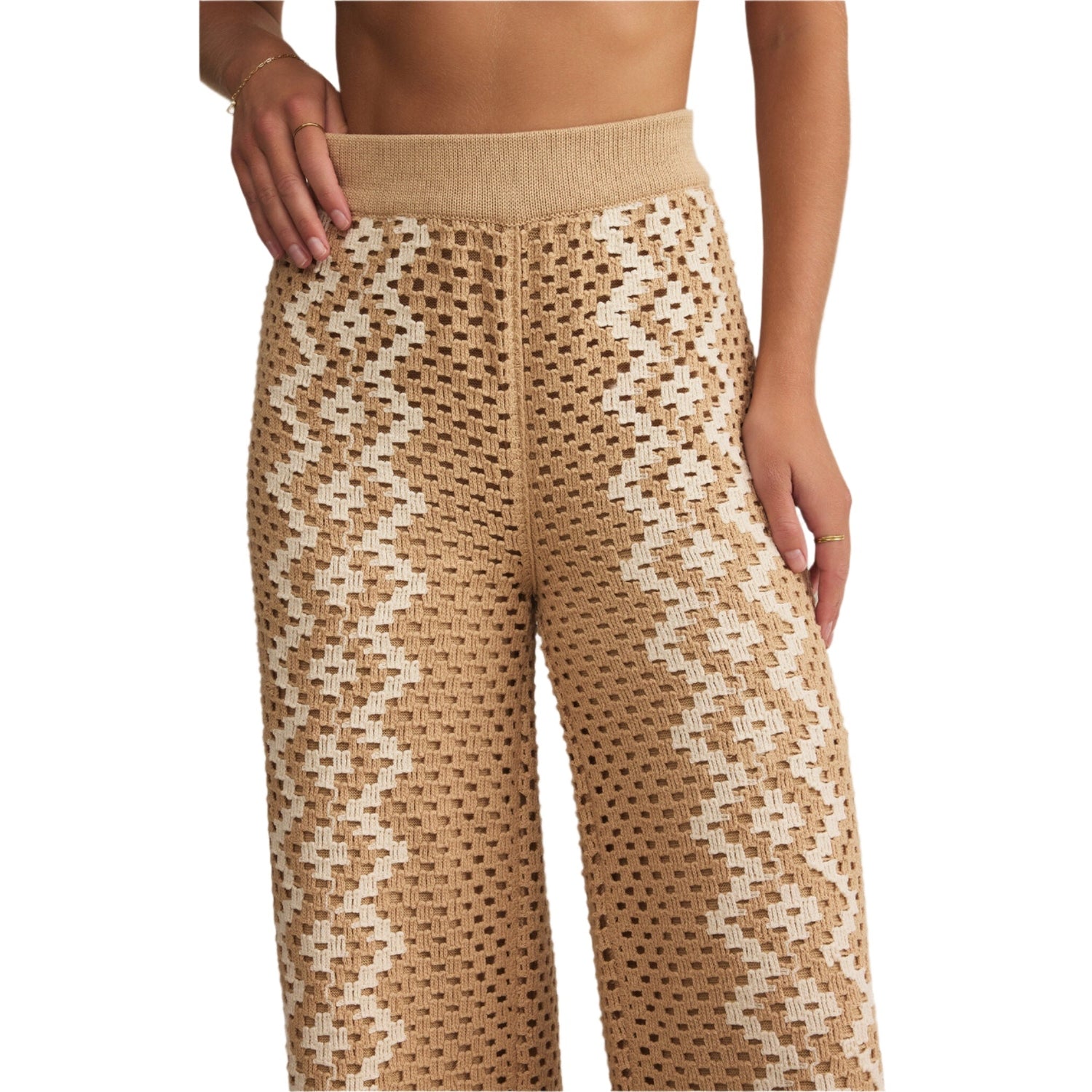 Z Supply 02. WOMENS APPAREL - WOMENS PANTS - WOMENS PANTS CASUAL Women's Loma Crochet Pant NAT NATURAL