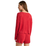 Z Supply 02. WOMENS APPAREL - WOMENS LS SHIRTS - WOMENS LS LOUNGE Women's Mara Long Sleeve Cardigan Top HAU HAUTE RED