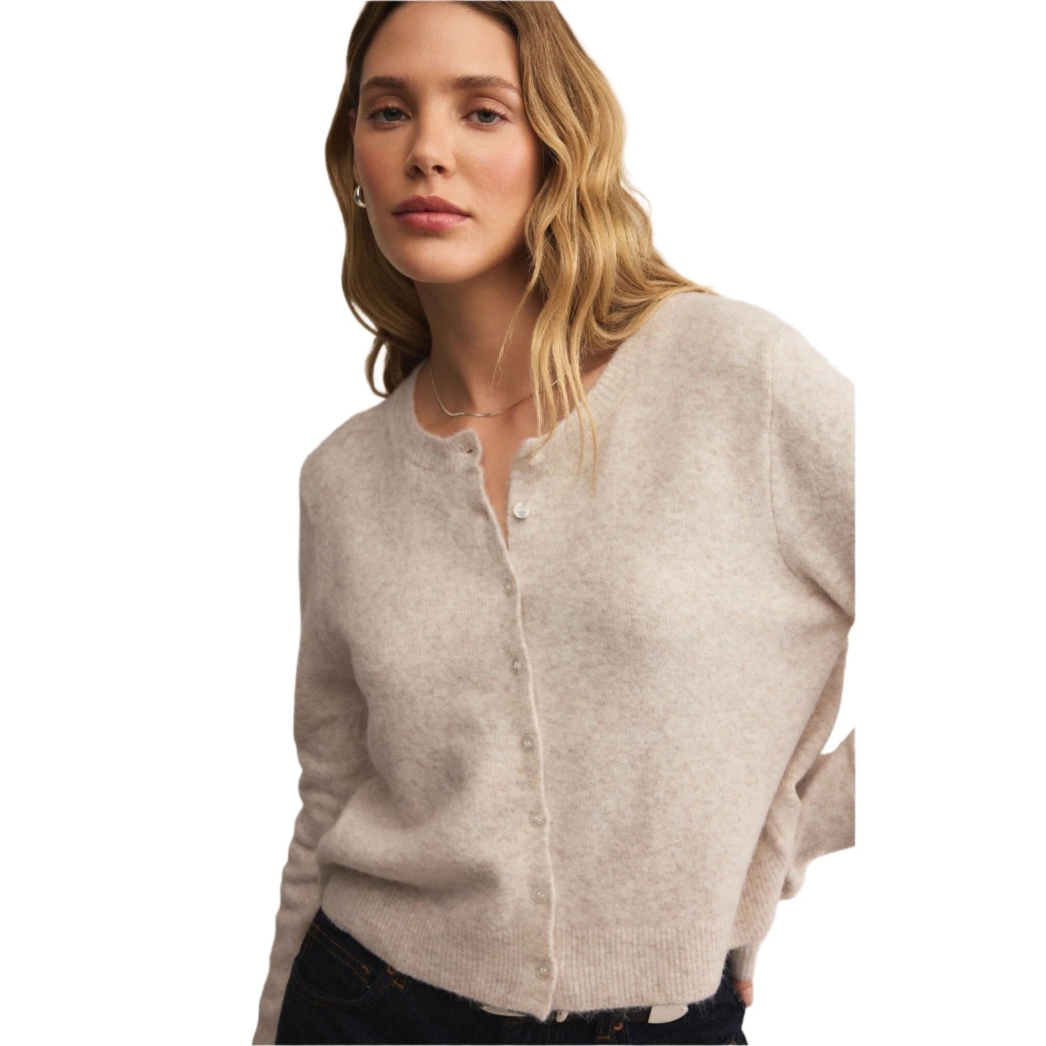 Z Supply 02. WOMENS APPAREL - WOMENS HOODIES|SWEATERS - WOMENS PO SWEATERS Women's Medina Cozy Cardigan LOH LIGHT OATMEAL HEATHER