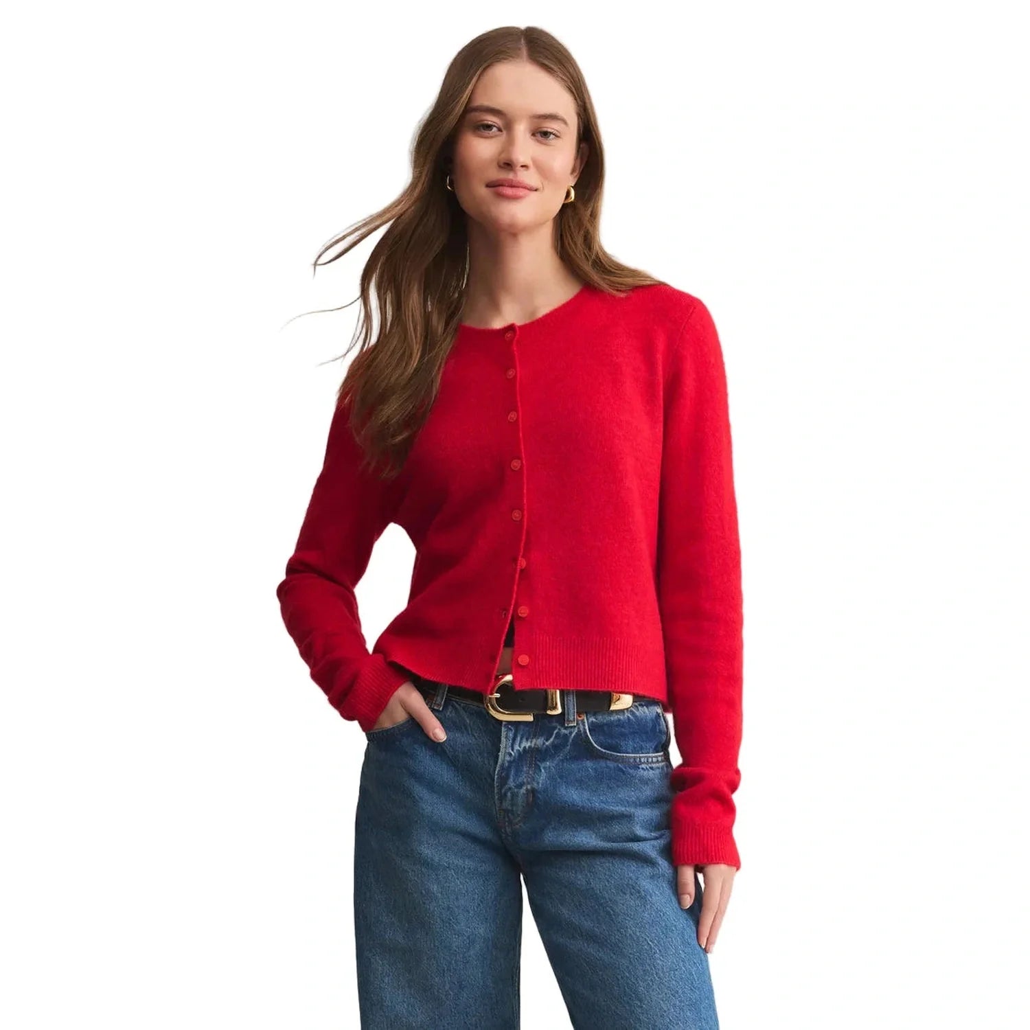 Z Supply 02. WOMENS APPAREL - WOMENS HOODIES|SWEATERS - WOMENS PO SWEATERS Women's Medina Cozy Cardigan FVR FESTIVE RED