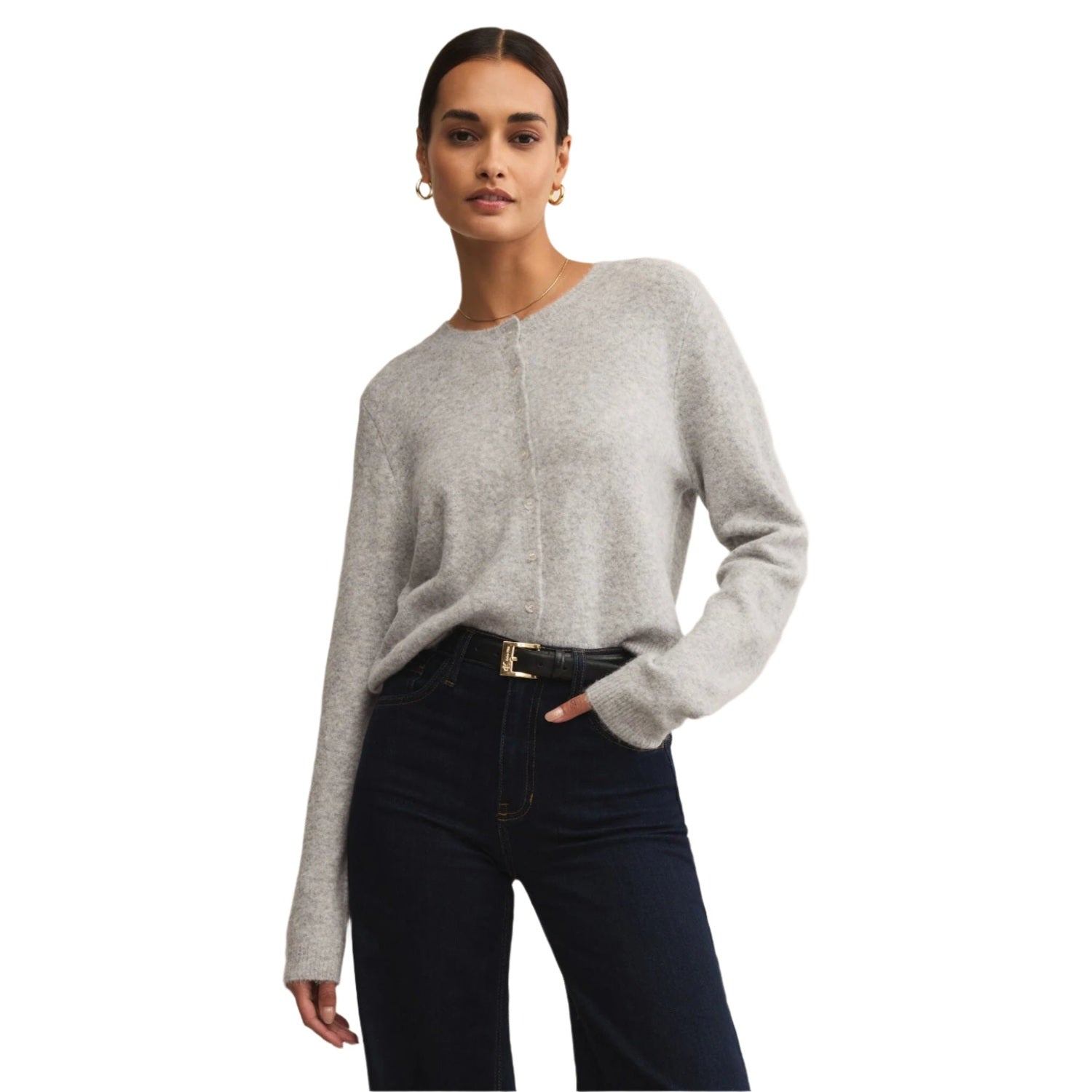 Z Supply 02. WOMENS APPAREL - WOMENS HOODIES|SWEATERS - WOMENS PO SWEATERS Women's Medina Cozy Cardigan LHG LIGHT HEATHER GREY