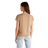 Z Supply 02. WOMENS APPAREL - WOMENS SS SHIRTS - WOMENS SS CASUAL Women's Modern Slub Tee HEL HEATHER LATTE