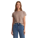 Z Supply 02. WOMENS APPAREL - WOMENS SS SHIRTS - WOMENS SS CASUAL Women's Modern Slub Tee HEL HEATHER LATTE