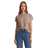 Z Supply 02. WOMENS APPAREL - WOMENS SS SHIRTS - WOMENS SS CASUAL Women's Modern Slub Tee HEL HEATHER LATTE