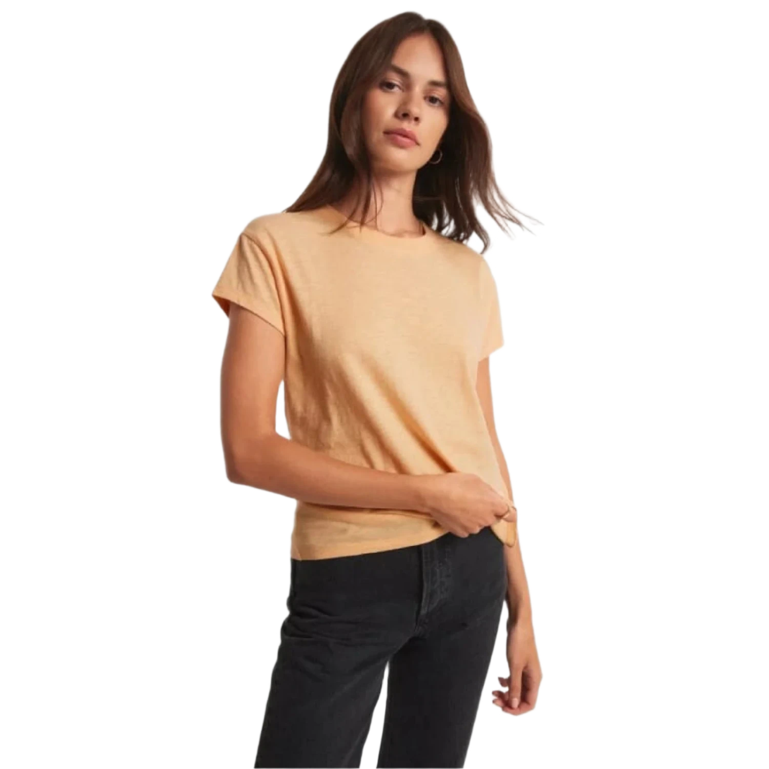 Z Supply 02. WOMENS APPAREL - WOMENS SS SHIRTS - WOMENS SS CASUAL Women's Modern Slub Tee OGC ORANGE CREAM