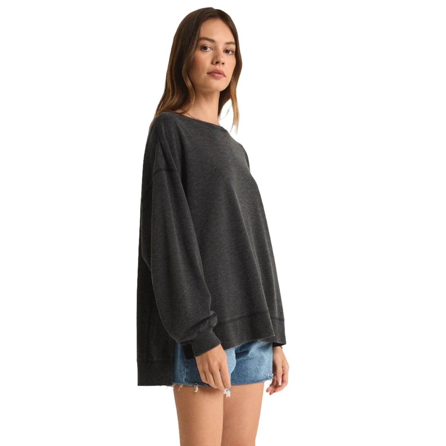 Z Supply 02. WOMENS APPAREL - WOMENS LS SHIRTS - WOMENS LS CASUAL Women's Modern Weekender BLK BLACK