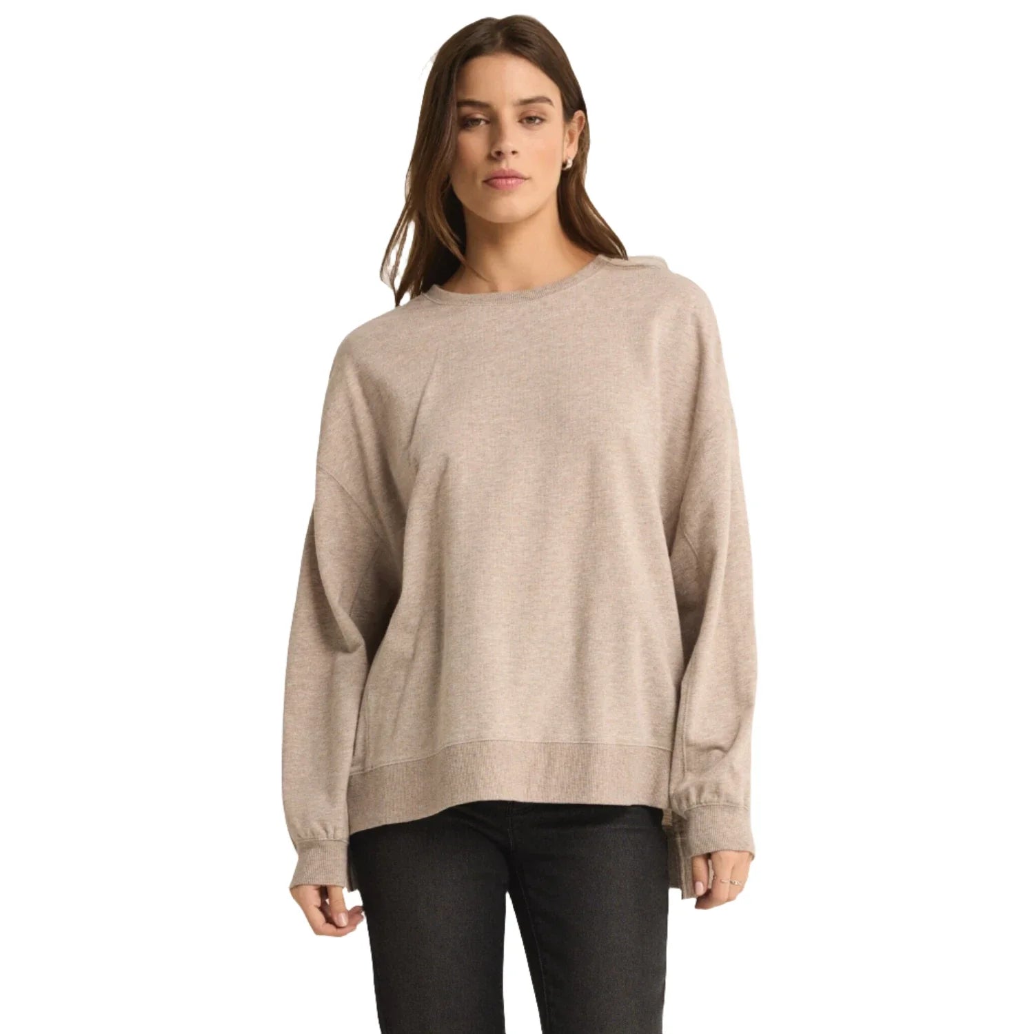 Z Supply 02. WOMENS APPAREL - WOMENS LS SHIRTS - WOMENS LS CASUAL Women's Modern Weekender HTP HEATHER TAUPE