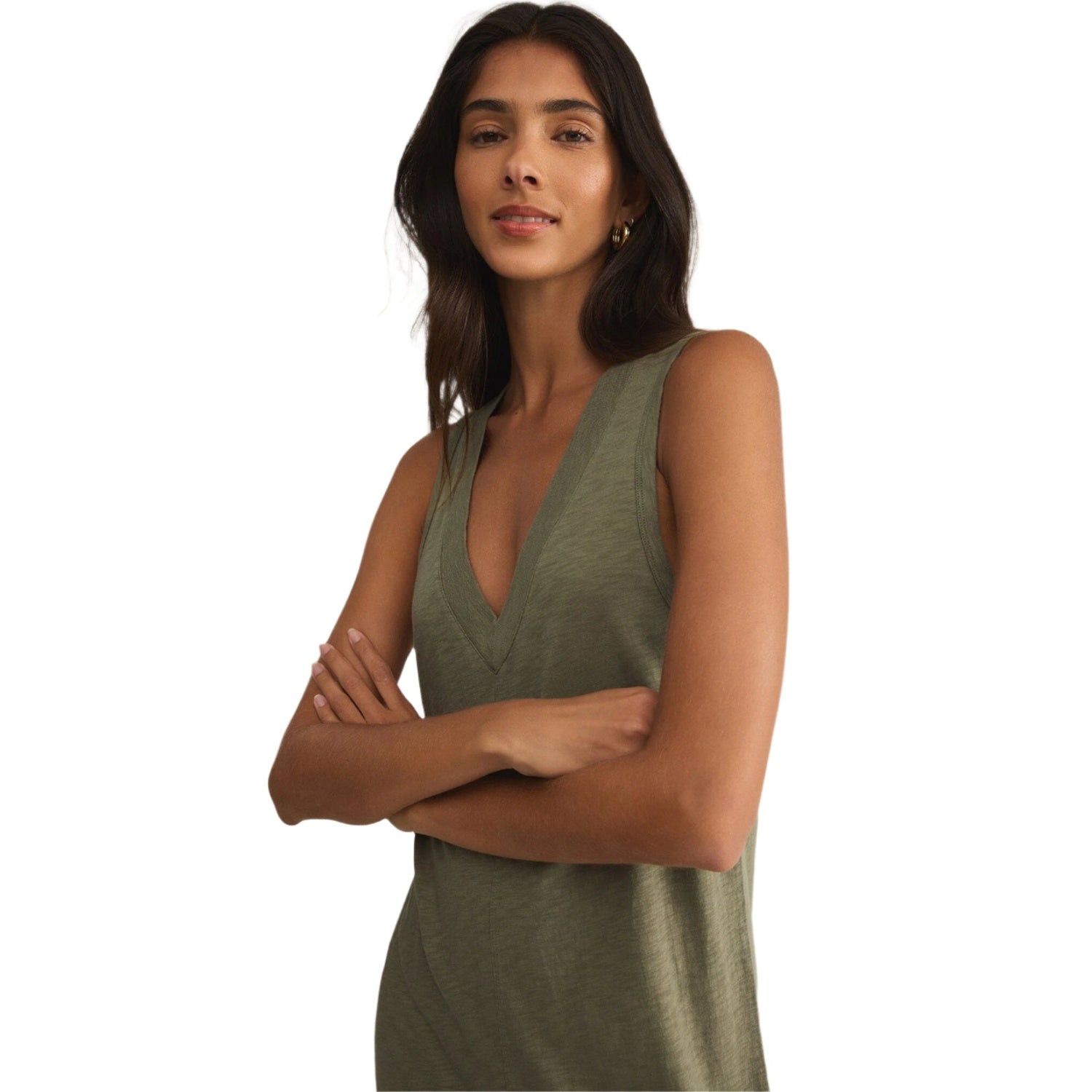 Z Supply 02. WOMENS APPAREL - WOMENS DRESS|SKIRT - WOMENS DRESS CASUAL Women's Palisades Midi Dress AVO AVOCADO