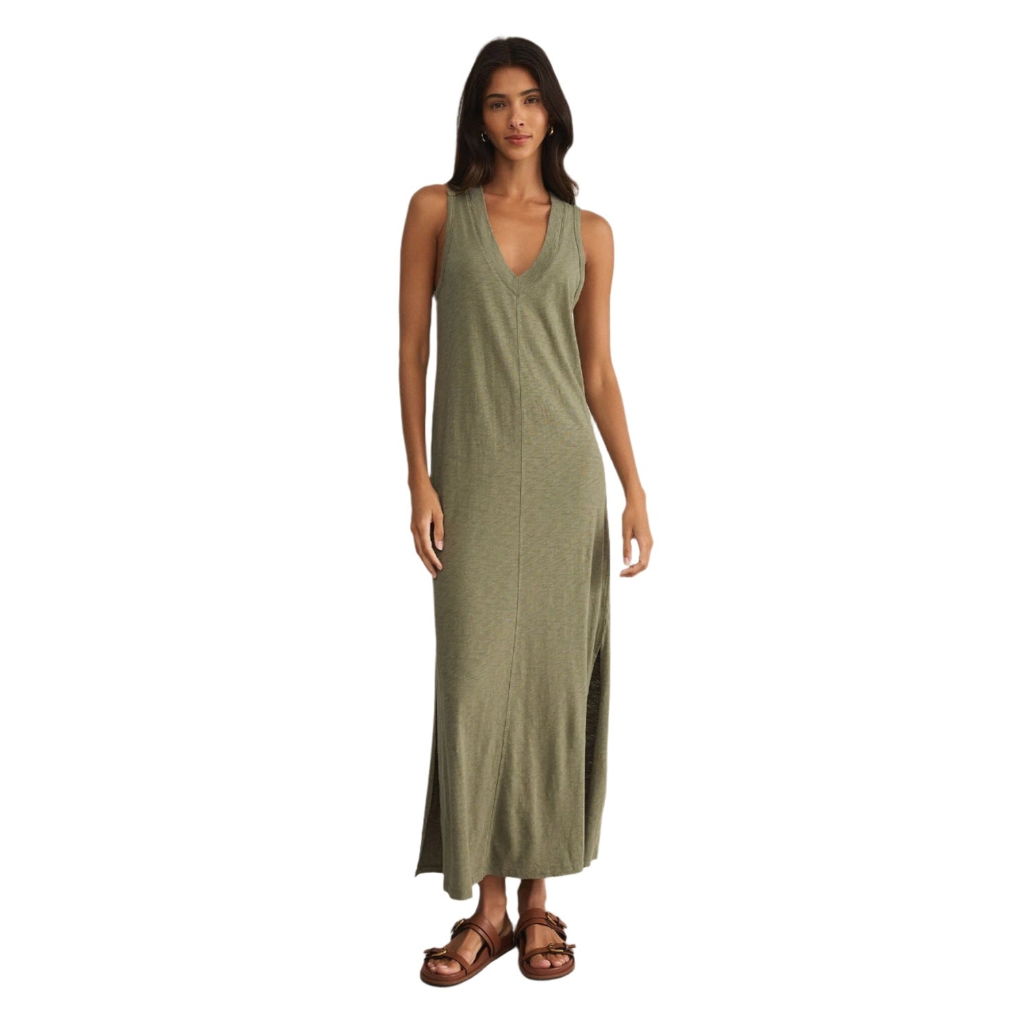 Z Supply 02. WOMENS APPAREL - WOMENS DRESS|SKIRT - WOMENS DRESS CASUAL Women's Palisades Midi Dress AVO AVOCADO