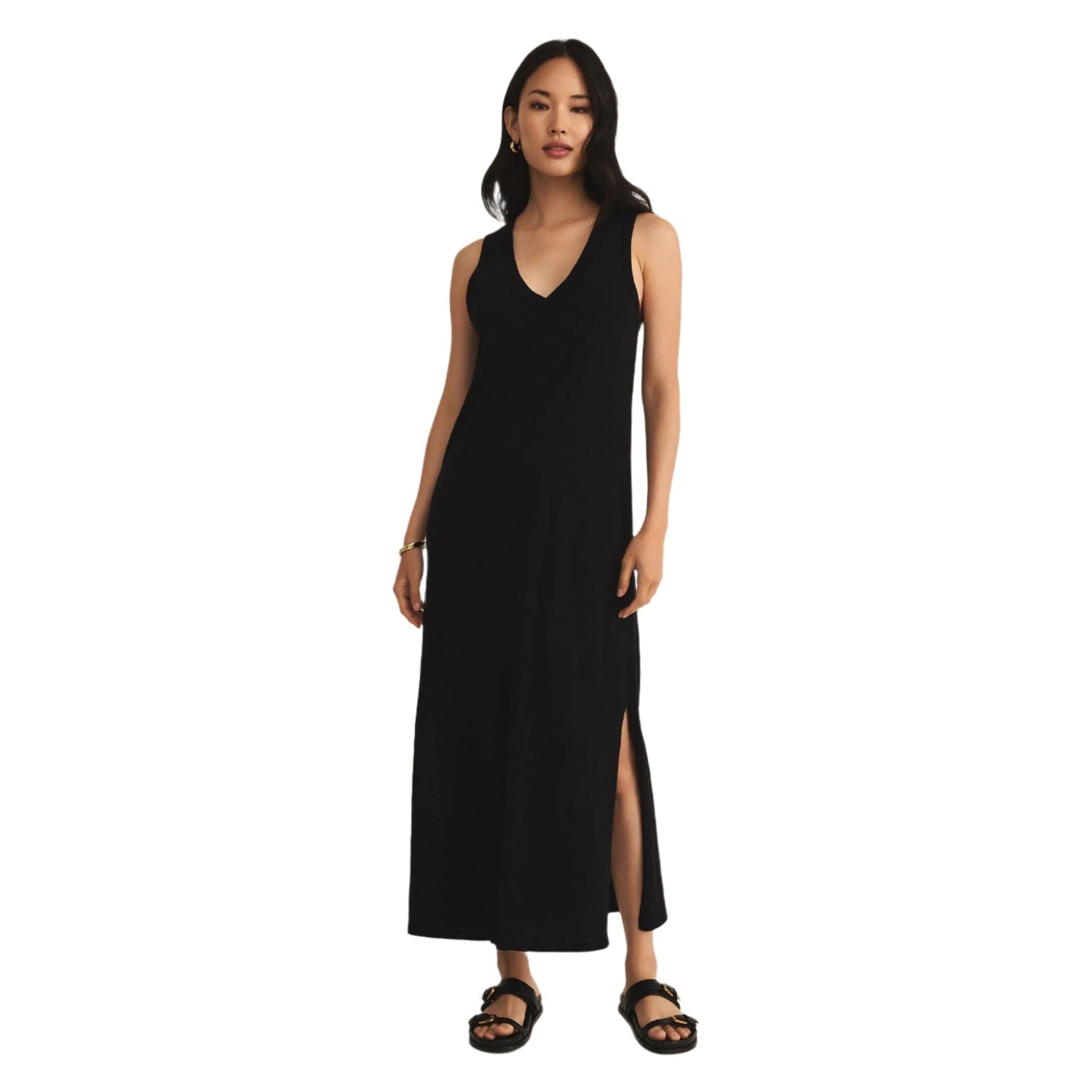 Z Supply 02. WOMENS APPAREL - WOMENS DRESS|SKIRT - WOMENS DRESS CASUAL Women's Palisades Midi Dress BLK BLACK