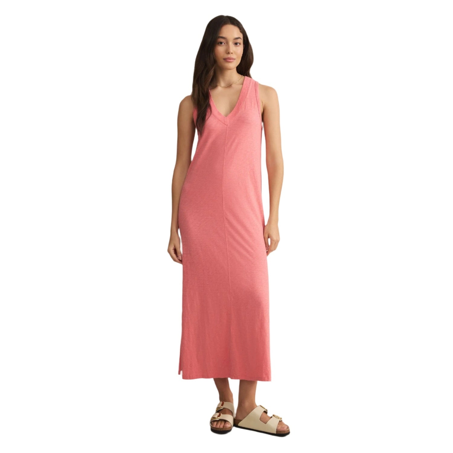 Z Supply 02. WOMENS APPAREL - WOMENS DRESS|SKIRT - WOMENS DRESS CASUAL Women's Palisades Midi Dress SNP SUNSET PINK