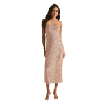 Z Supply 02. WOMENS APPAREL - WOMENS DRESS|SKIRT - WOMENS SKIRT CASUAL Women's Paulina Sequin Midi Dress RSG ROSE GOLD