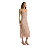 Z Supply 02. WOMENS APPAREL - WOMENS DRESS|SKIRT - WOMENS SKIRT CASUAL Women's Paulina Sequin Midi Dress RSG ROSE GOLD