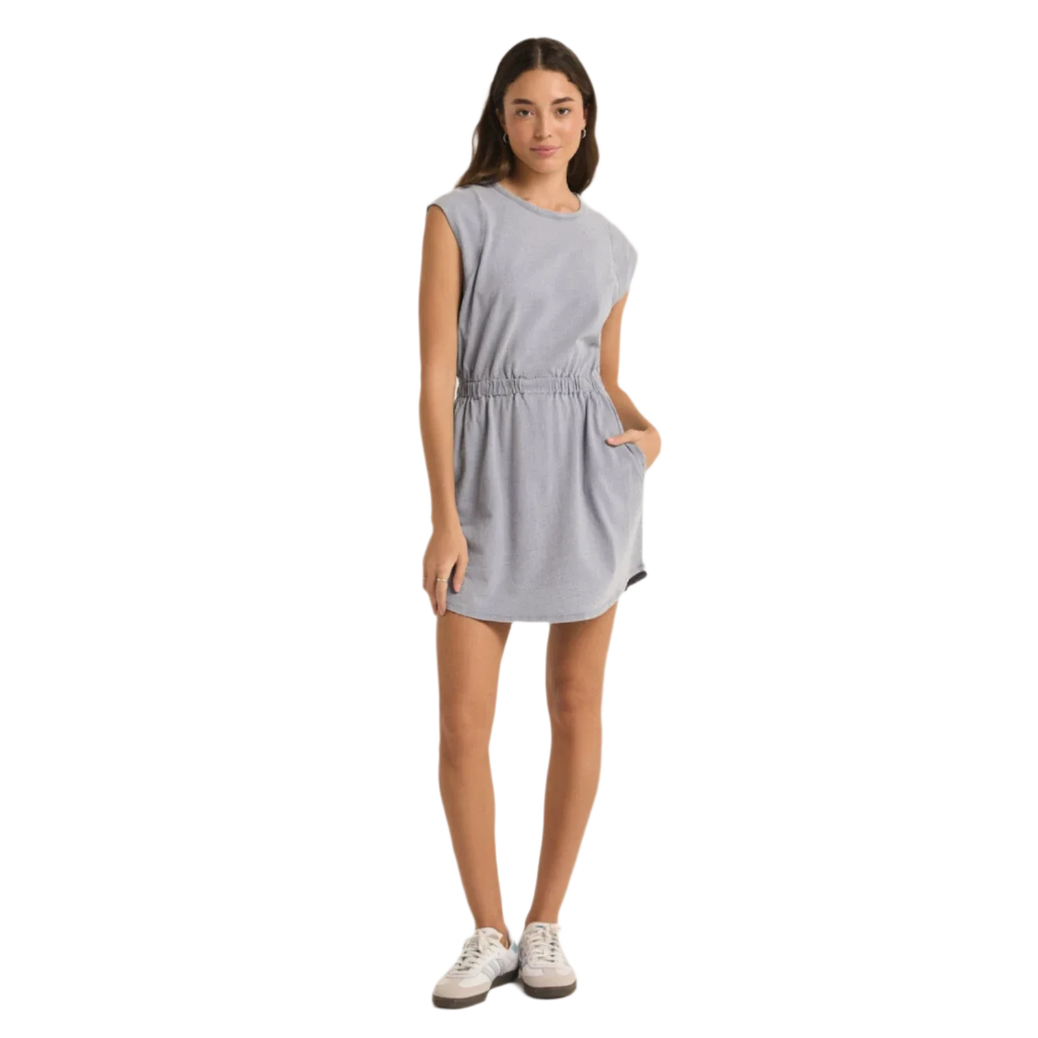 Z Supply 02. WOMENS APPAREL - WOMENS DRESS|SKIRT - WOMENS DRESS CASUAL Women's Paxton Knit Denim Dress WAI WASHED INDIGO