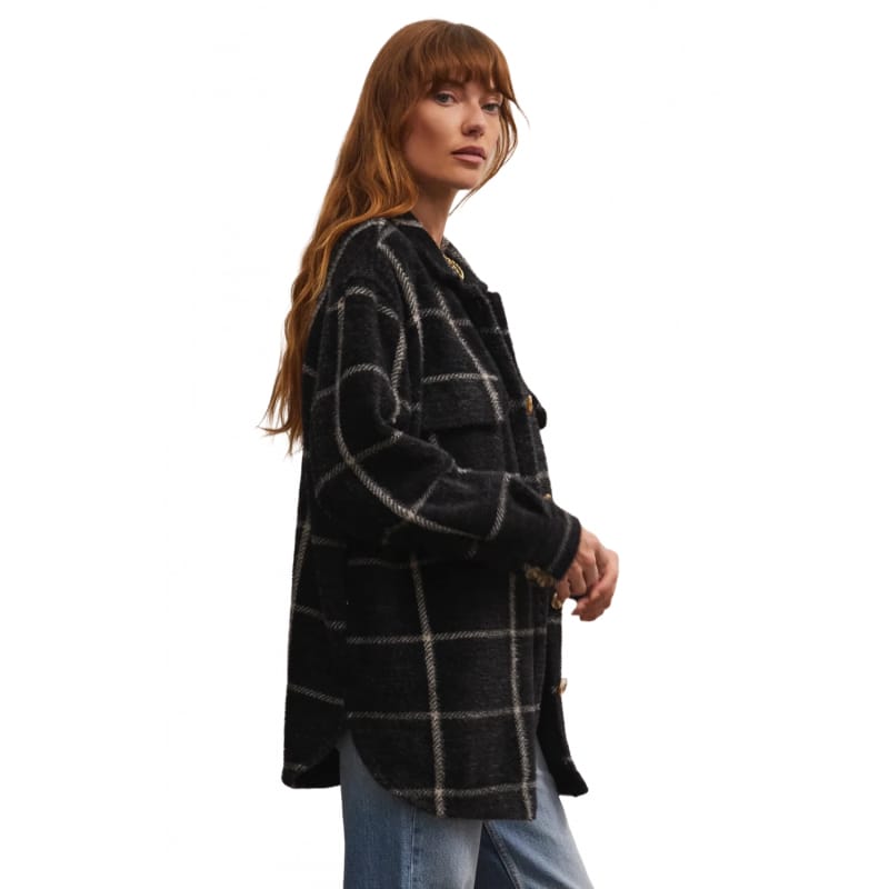 Buy GEOUSLY Womens Long Sleeve Button Up Flannel Lapel Plaid Shacket Jacket  Coat with Pockets, Grey, Medium at Amazon.in