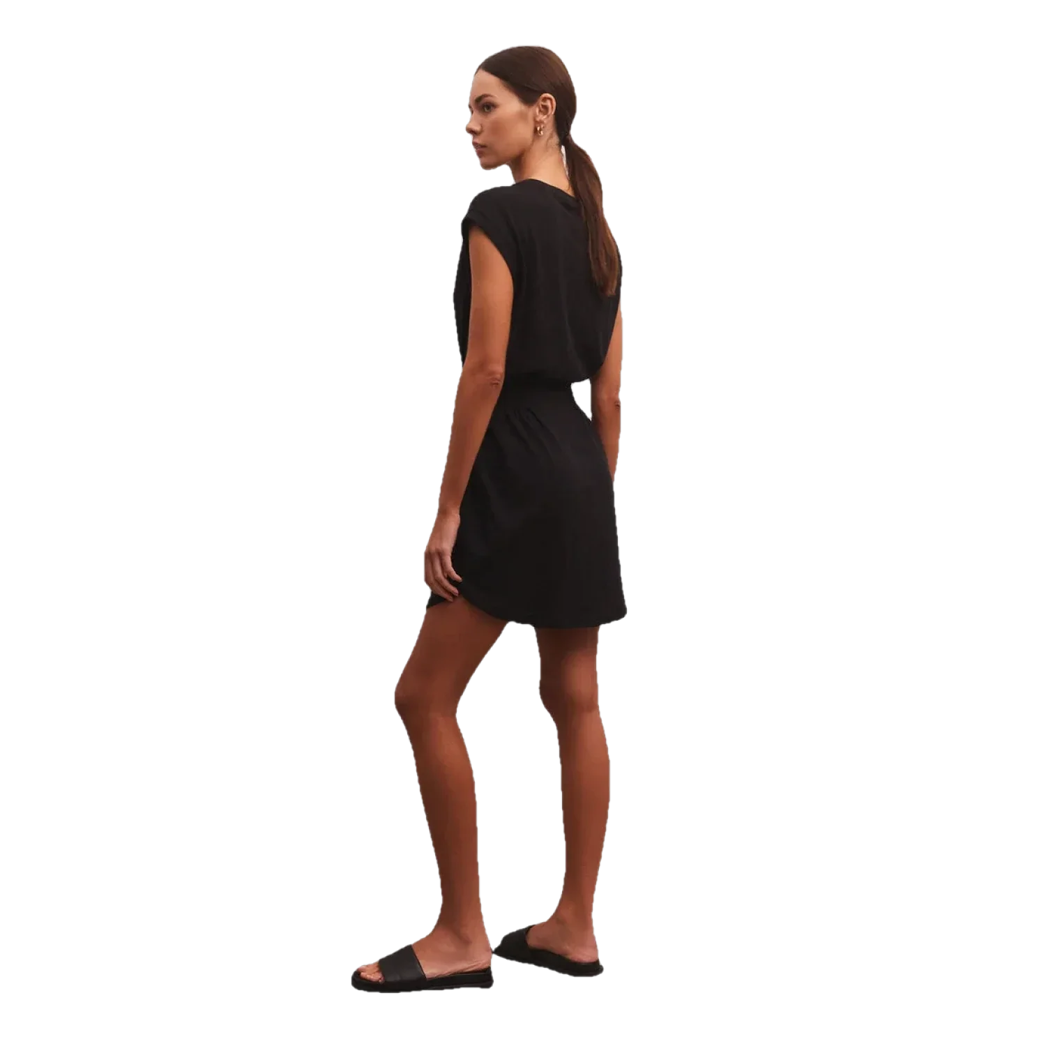 Z Supply 02. WOMENS APPAREL - WOMENS DRESS|SKIRT - WOMENS DRESS CASUAL Women's Rowan Textured Knit Dress BLK BLACK