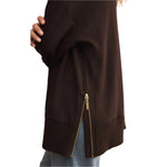 Z Supply 02. WOMENS APPAREL - WOMENS HOODIES|SWEATERS - WOMENS PO SWEATERS Women's Sable Rib Sweatshirt CLC CHOCOLATE CHERRY