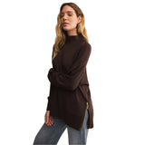 Z Supply 02. WOMENS APPAREL - WOMENS HOODIES|SWEATERS - WOMENS PO SWEATERS Women's Sable Rib Sweatshirt CLC CHOCOLATE CHERRY