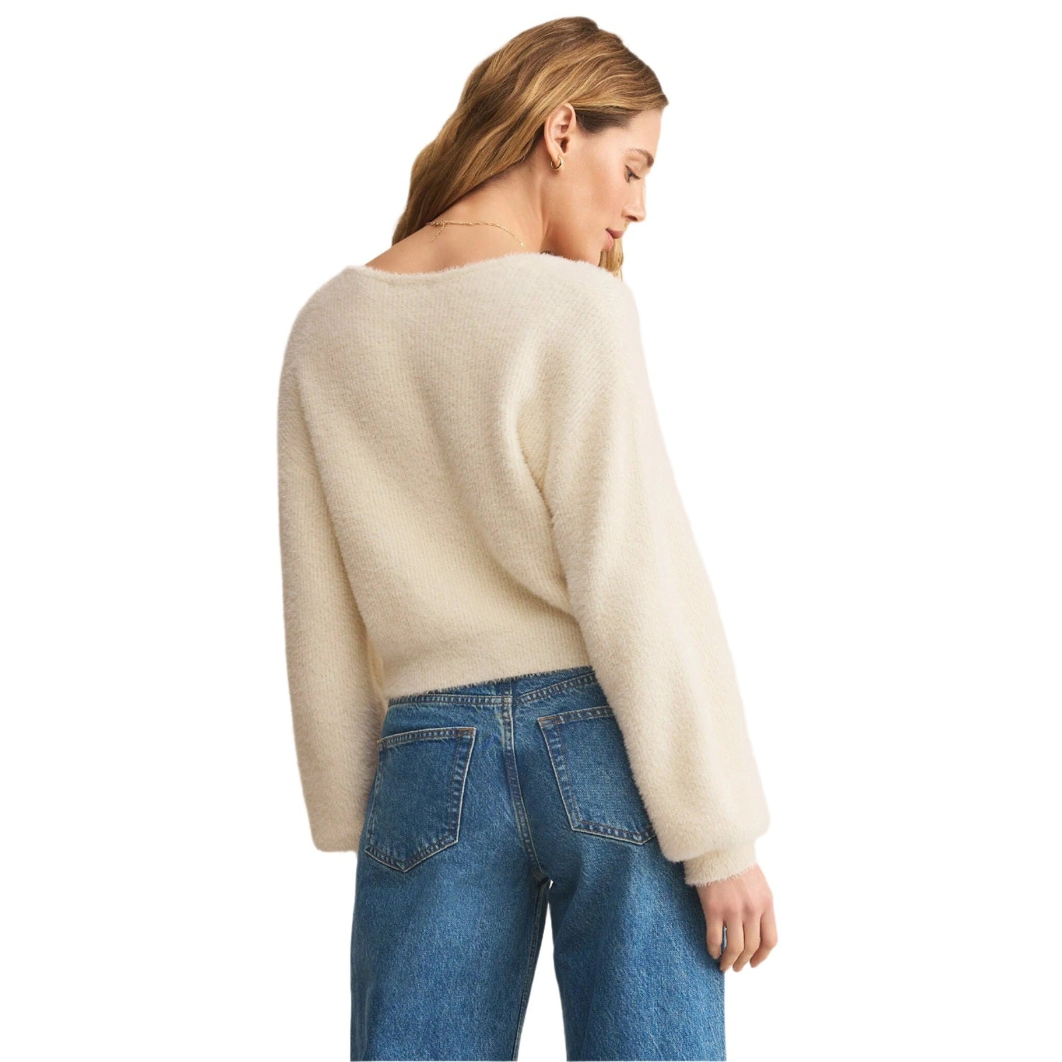 Z Supply 02. WOMENS APPAREL - WOMENS HOODIES|SWEATERS - WOMENS PO SWEATERS Women's Sadira Fluffy Cardigan WRW WARM WHITE