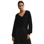 Z Supply 02. WOMENS APPAREL - WOMENS HOODIES|SWEATERS - WOMENS PO SWEATERS Women's Sadira Fluffy Cardigan BLK BLACK