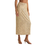 Z Supply 02. WOMENS APPAREL - WOMENS DRESS|SKIRT - WOMENS SKIRT CASUAL Women's Saturn Sequin Skirt CPG CHAMPAGNE