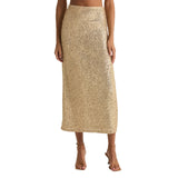 Z Supply 02. WOMENS APPAREL - WOMENS DRESS|SKIRT - WOMENS SKIRT CASUAL Women's Saturn Sequin Skirt CPG CHAMPAGNE