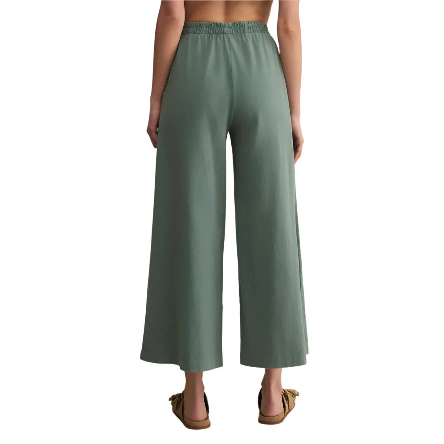 Z Supply 02. WOMENS APPAREL - WOMENS PANTS - WOMENS PANTS CASUAL Women's Scout Jersey Flare Pant HUN HUNTER GREEN