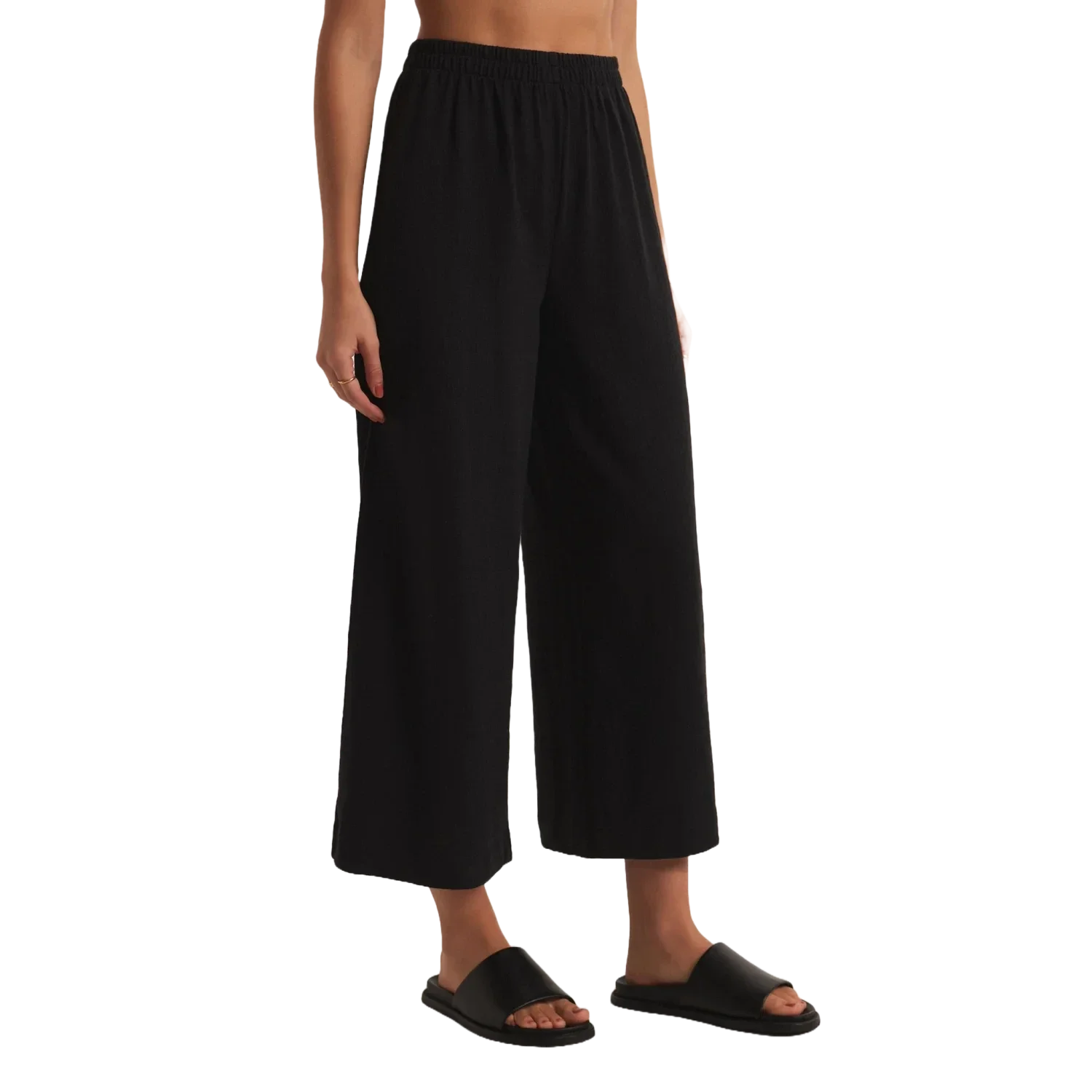 Z Supply 02. WOMENS APPAREL - WOMENS PANTS - WOMENS PANTS CASUAL Women's Scout Textured Slub Pant BLK BLACK