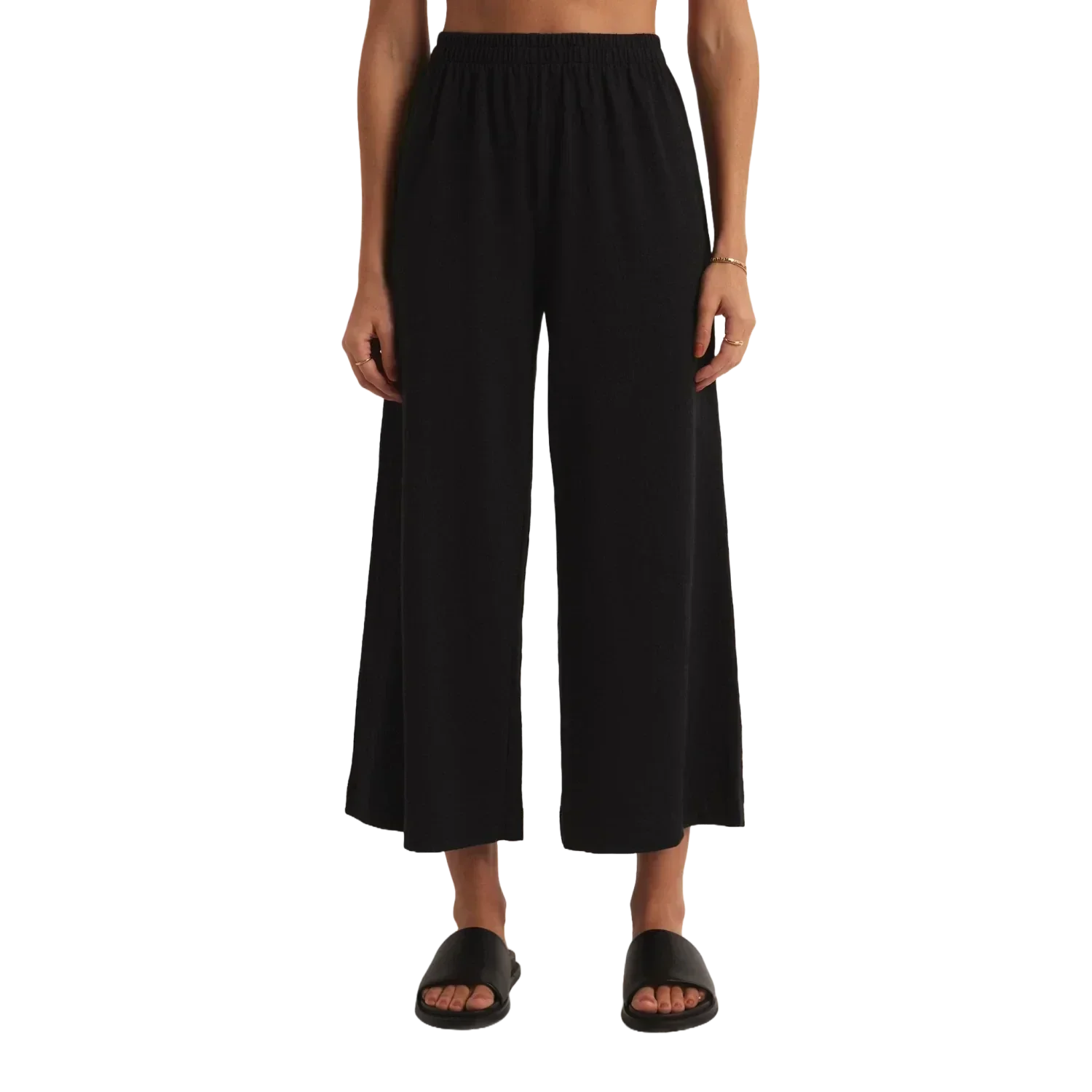 Z Supply 02. WOMENS APPAREL - WOMENS PANTS - WOMENS PANTS CASUAL Women's Scout Textured Slub Pant BLK BLACK