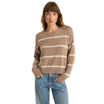 Z Supply 02. WOMENS APPAREL - WOMENS HOODIES|SWEATERS - WOMENS PO SWEATERS Women's Sienna Stripe Sweater LAT LATTE