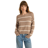 Z Supply 02. WOMENS APPAREL - WOMENS HOODIES|SWEATERS - WOMENS PO SWEATERS Women's Sienna Stripe Sweater LAT LATTE