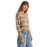 Z Supply 02. WOMENS APPAREL - WOMENS HOODIES|SWEATERS - WOMENS PO SWEATERS Women's Sienna Stripe Sweater LAT LATTE