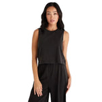 Z Supply 02. WOMENS APPAREL - WOMENS SS SHIRTS - WOMENS TANK CASUAL Women's Sloane Jersey Muscle Tank BLK BLACK
