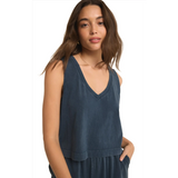 Z Supply 02. WOMENS APPAREL - WOMENS SS SHIRTS - WOMENS TANK CASUAL Women's Sloane V-Neck Top MID MIDNIGHT