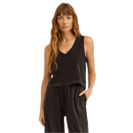 Z Supply 02. WOMENS APPAREL - WOMENS SS SHIRTS - WOMENS TANK CASUAL Women's Sloane V-Neck Top BLK BLACK