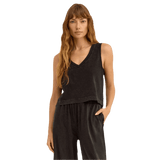 Z Supply 02. WOMENS APPAREL - WOMENS SS SHIRTS - WOMENS TANK CASUAL Women's Sloane V-Neck Top BLK BLACK