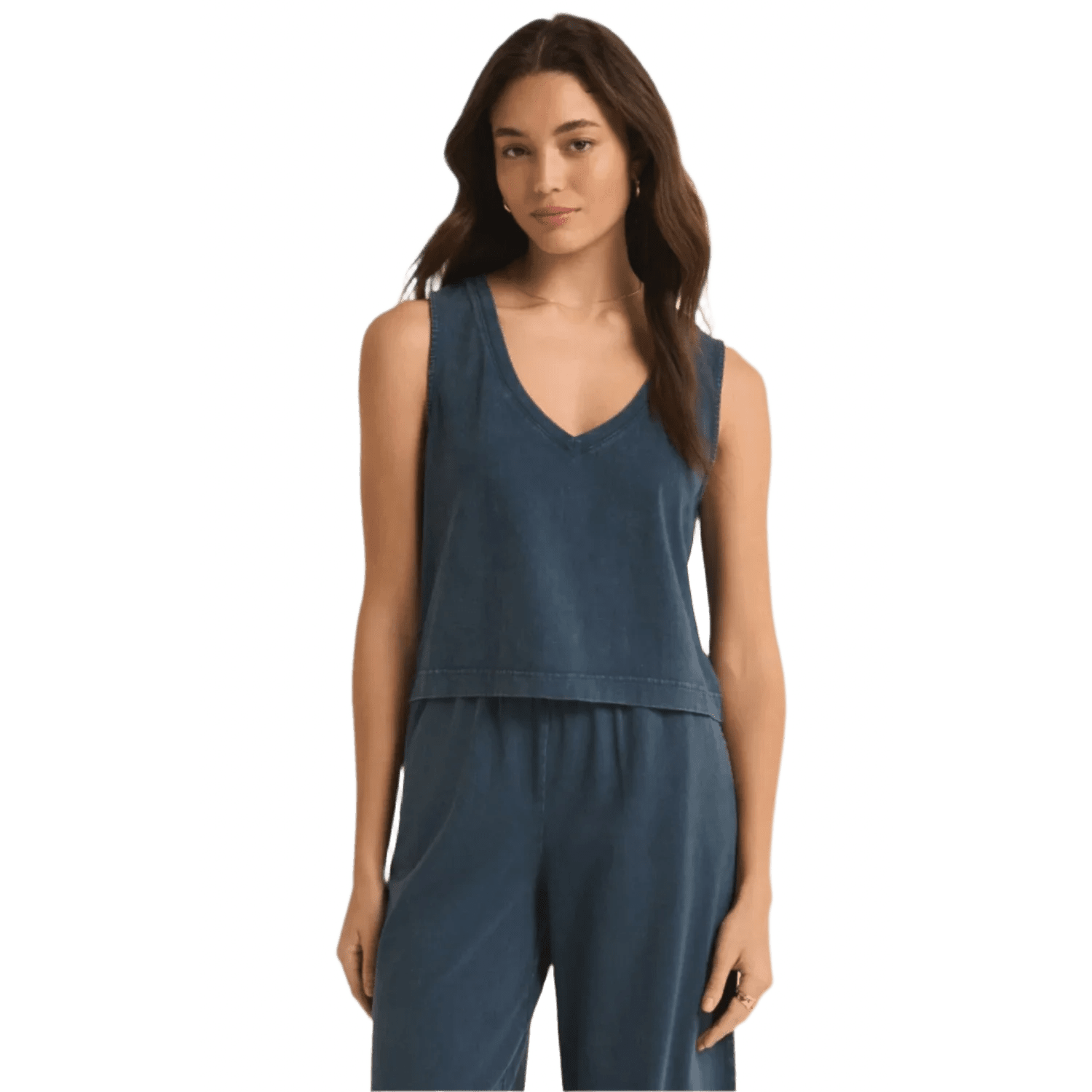 Z Supply 02. WOMENS APPAREL - WOMENS SS SHIRTS - WOMENS TANK CASUAL Women's Sloane V-Neck Top MID MIDNIGHT