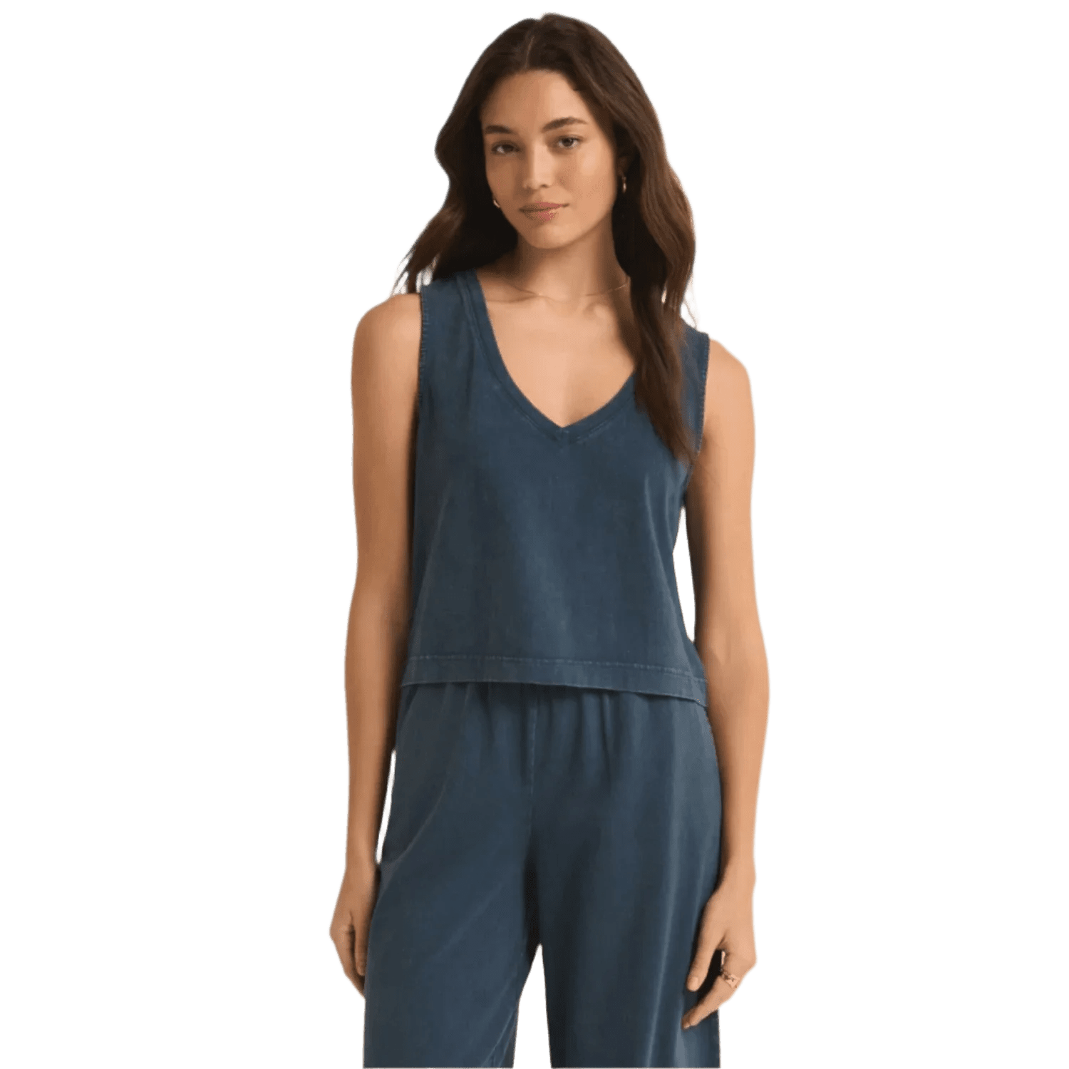 Z Supply 02. WOMENS APPAREL - WOMENS SS SHIRTS - WOMENS TANK CASUAL Women's Sloane V-Neck Top MID MIDNIGHT